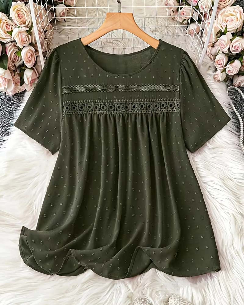 Blouse Col Rond Mode Décontractée