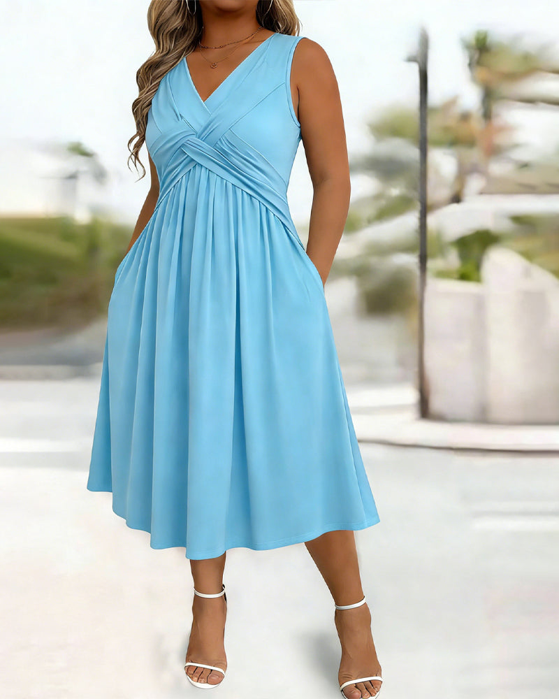 Robe Unie Poche Twist Débardeur