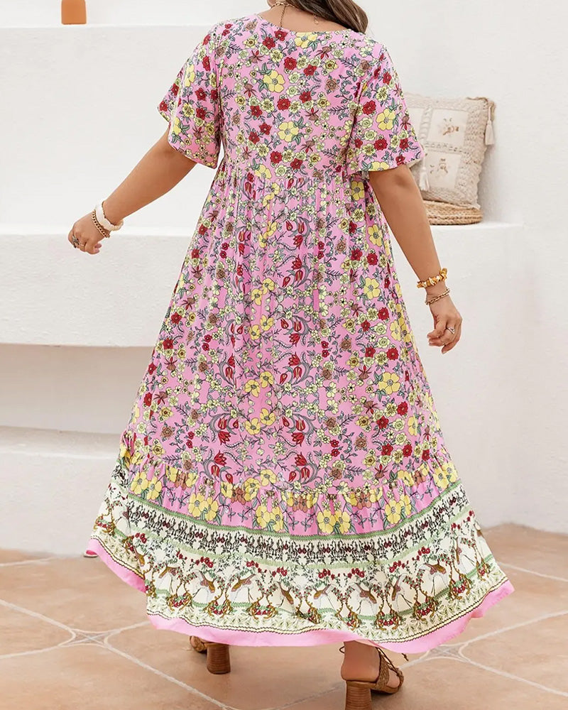 Robe Florale Patchwork Ethnique