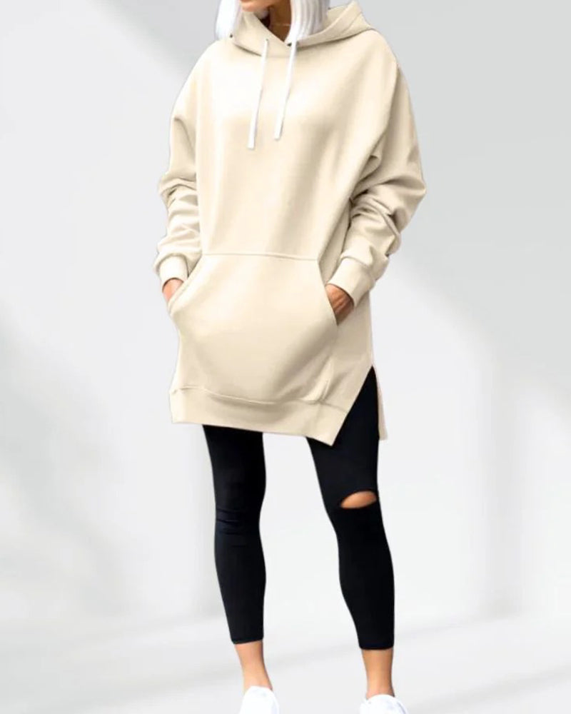Hoodie Unie Coupe Ample Cordon De Serrage