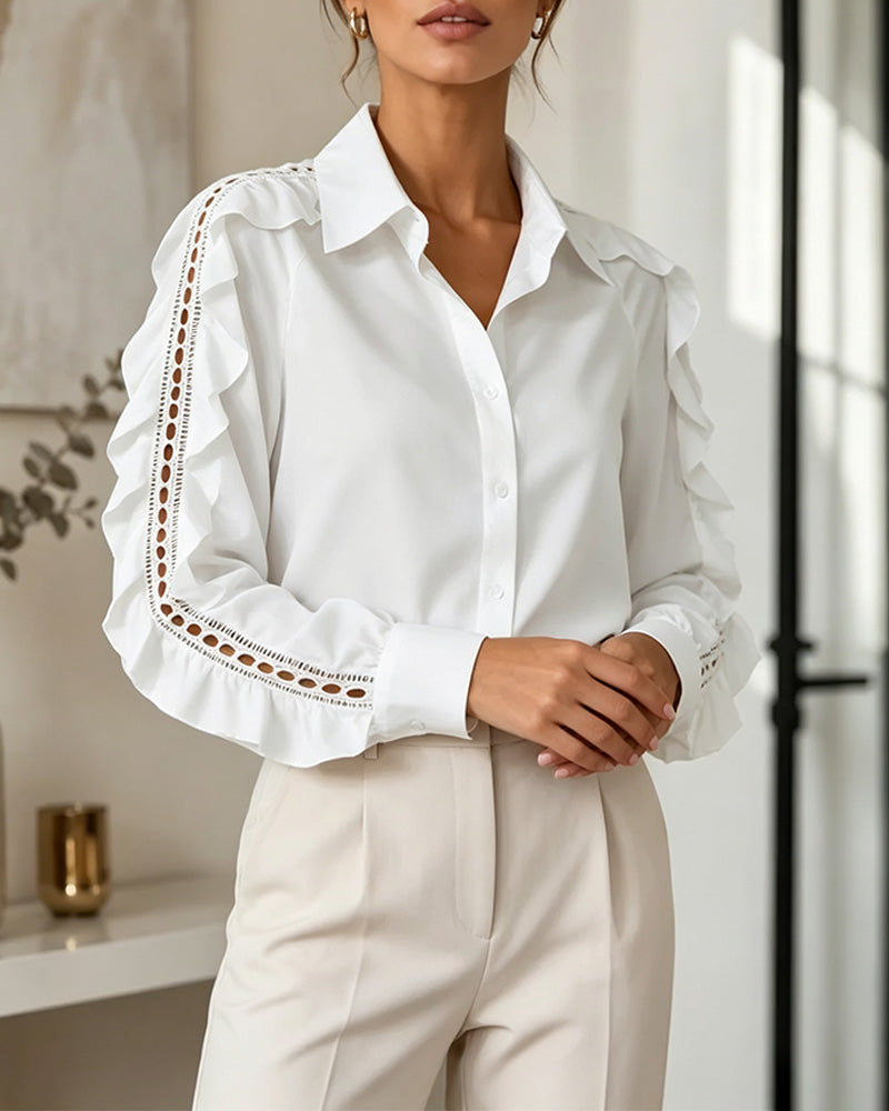 Chemise Volant Boutonnage