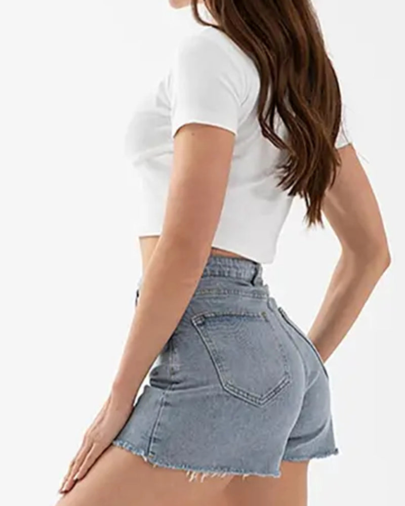 Short Croisé Taille Denim