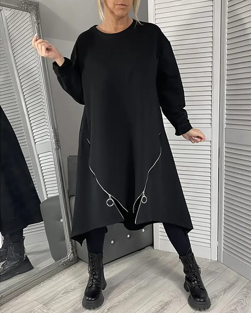 Robe Ample Oversize À Fermeture Éclair