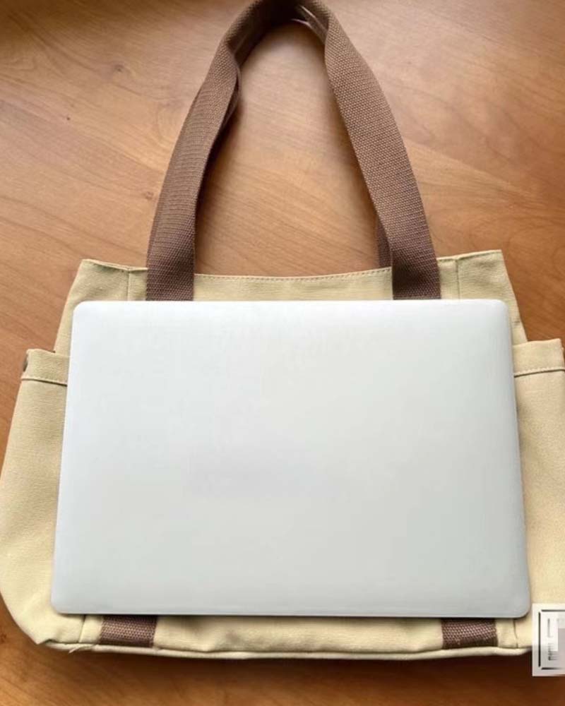 Sac en toile de grande capacité avec doubles poignées