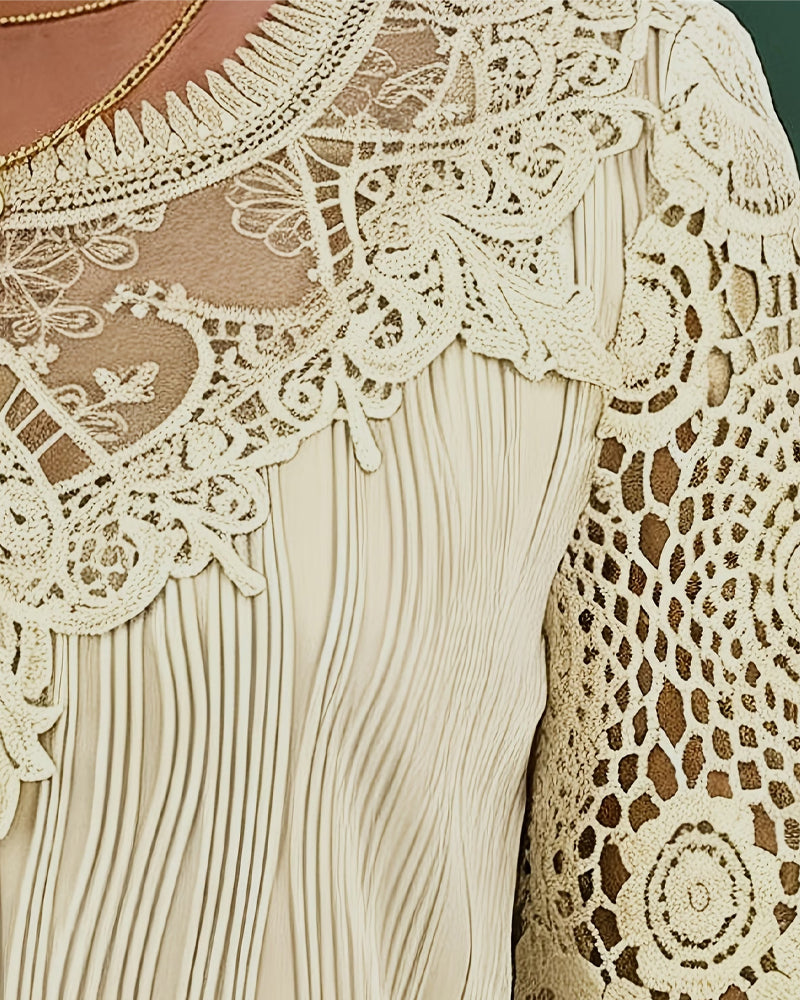 Blouse Manche Longue Dentelle Vague