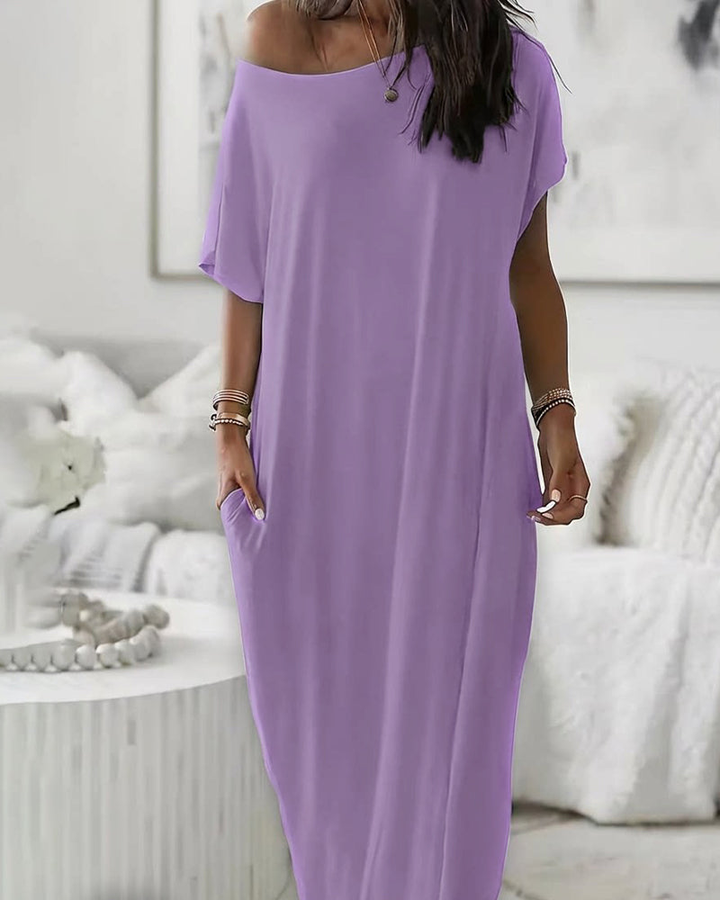 Robe Unie Longue Décontractée