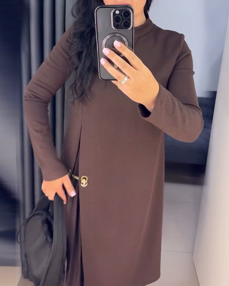 Robe Élégante À Patchwork Peint