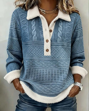 Sweat-Shirt À Col Patchwork Mode Décontracté