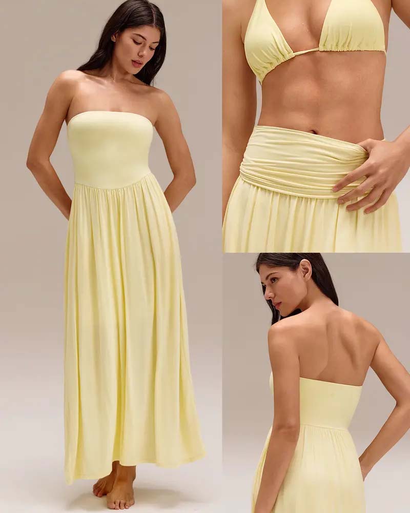 Robe Convertible Sans Bretelles Taille-Cintrée