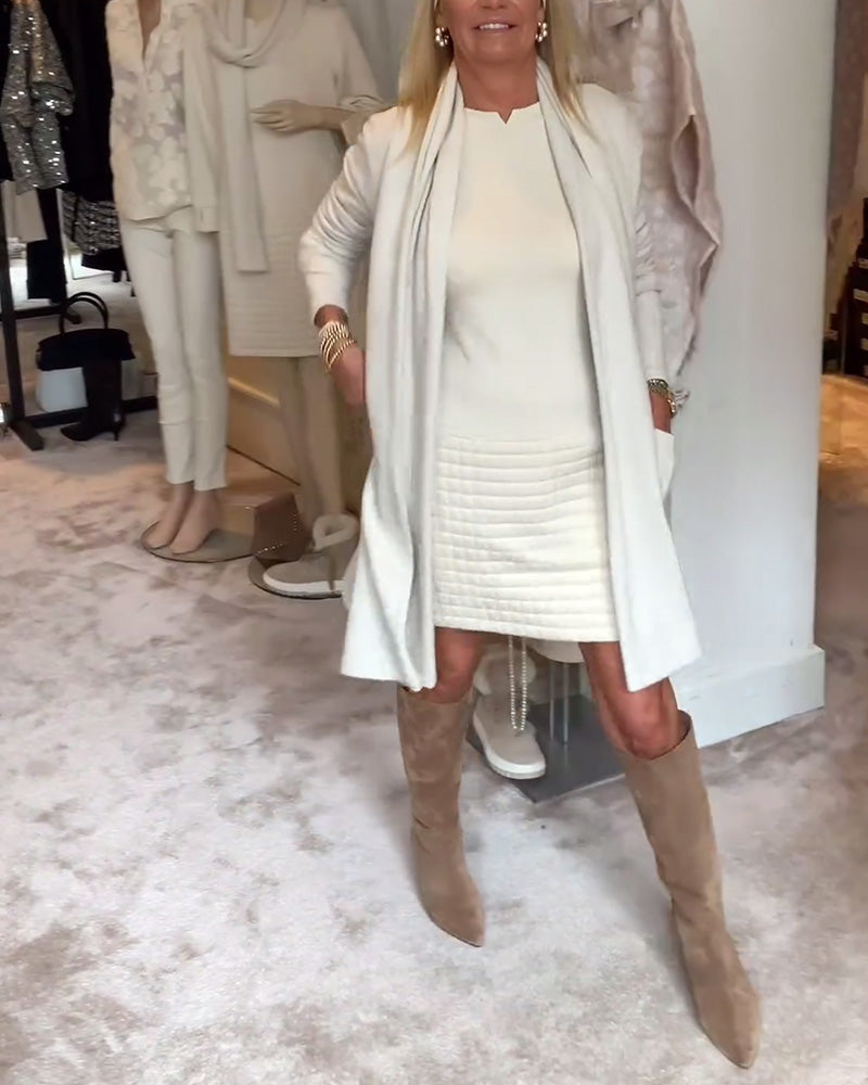 Robe pull simple et élégante de couleur unie