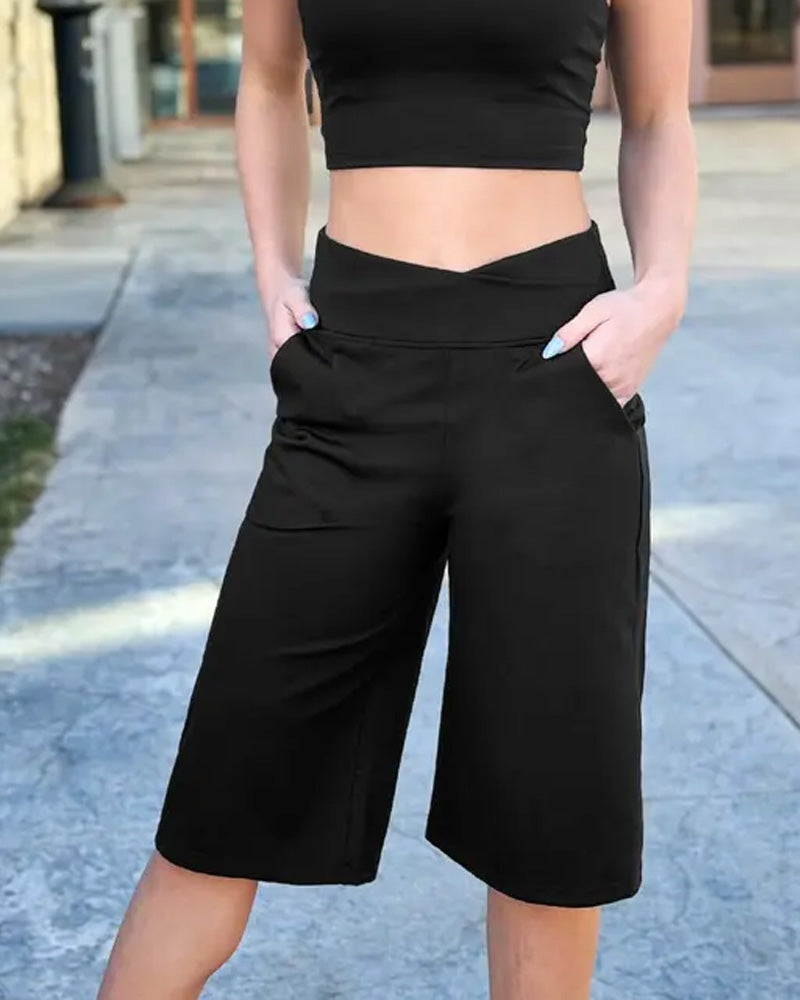 Shorts Décontractés Taille Mi-haute Mi-longueur
