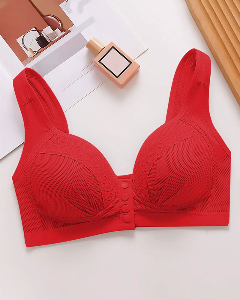 Soutien-gorge en coton respirant doux pour la peau avec bouton sur le devant