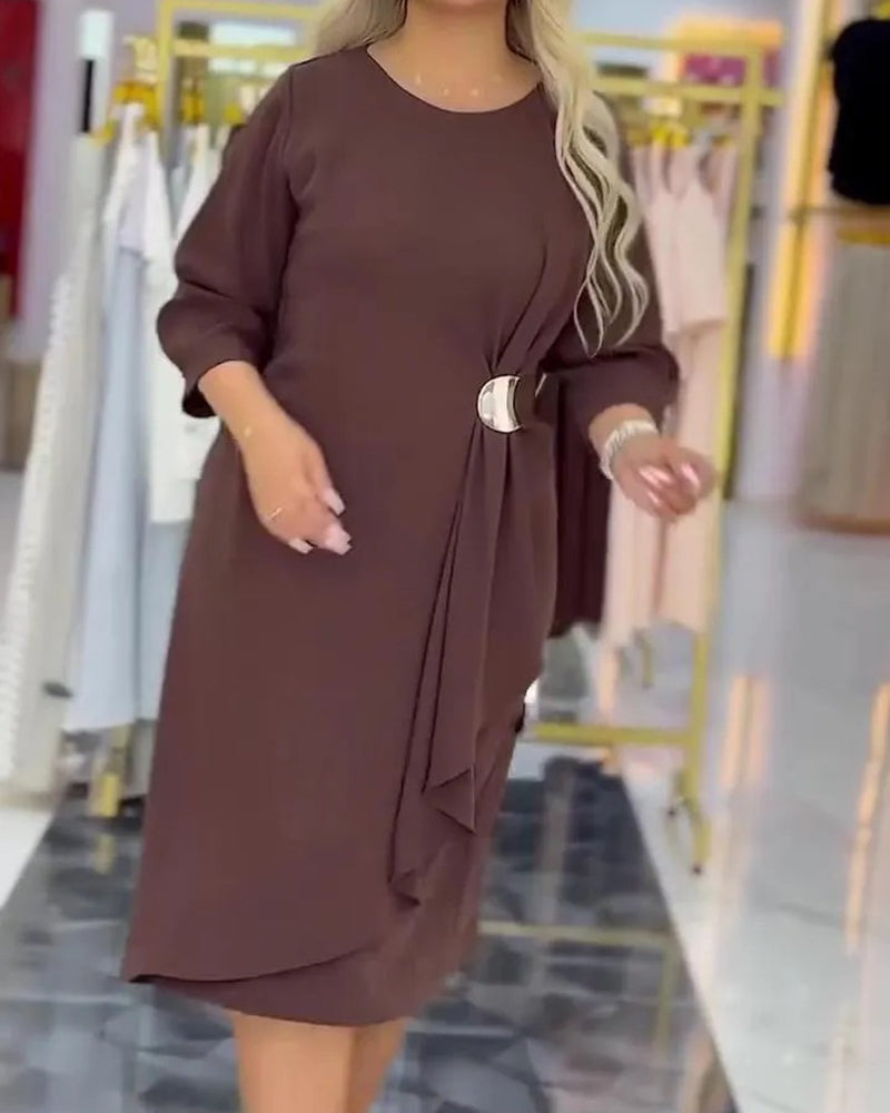 Robe Plus Size Élégante Twist Nœud