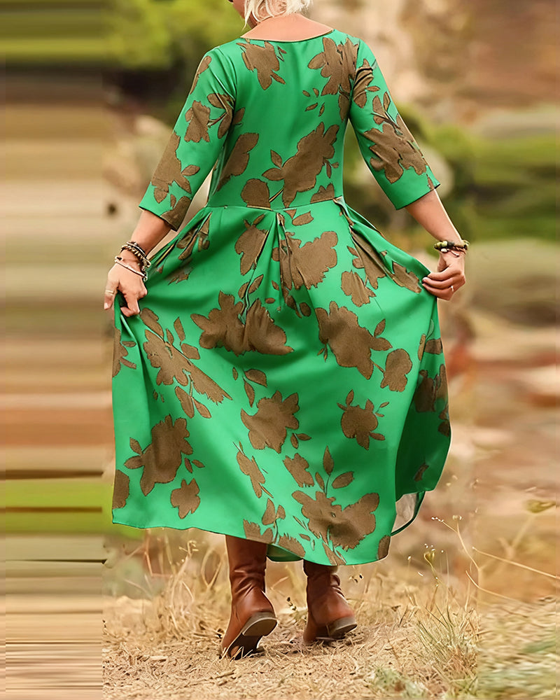 Robe tempérament rétro imprimée