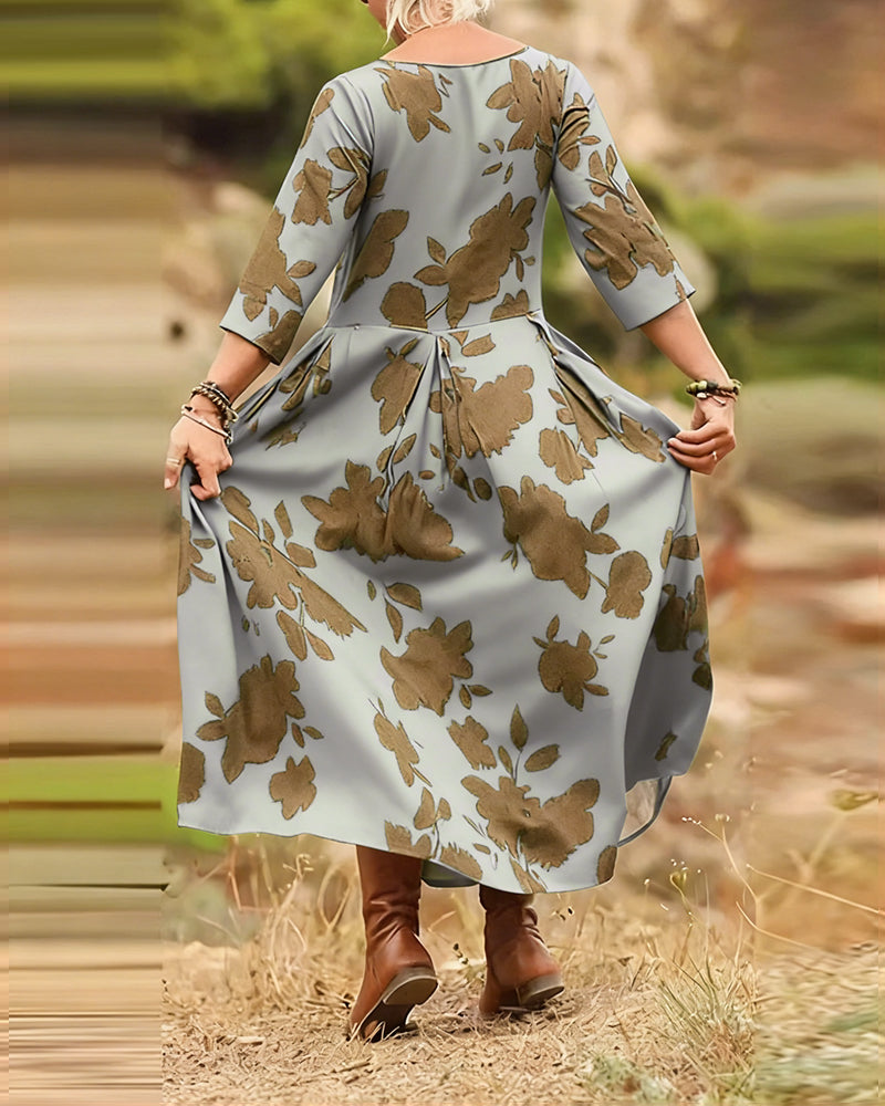 Robe tempérament rétro imprimée