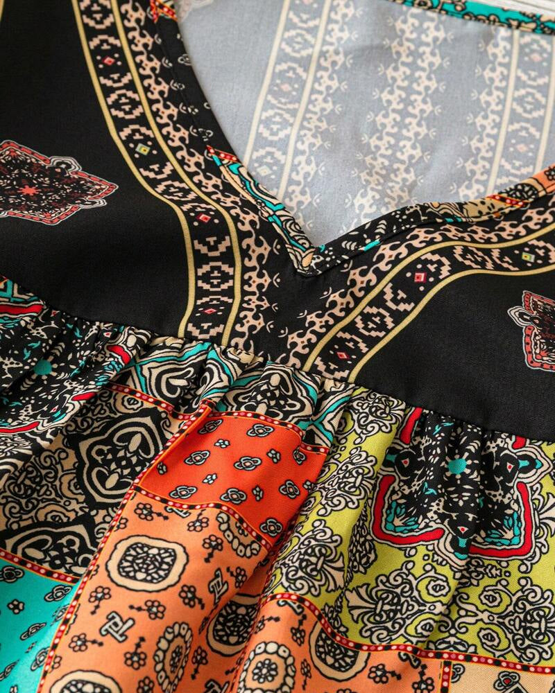 T-shirt Plissé avec Impression Vintage