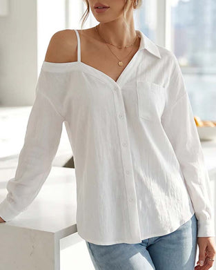 Chemise Une Épaule Texturée Cami