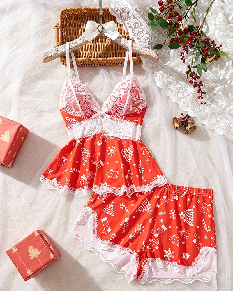 Ensemble Dentelle Patchwork Sexy Pyjama