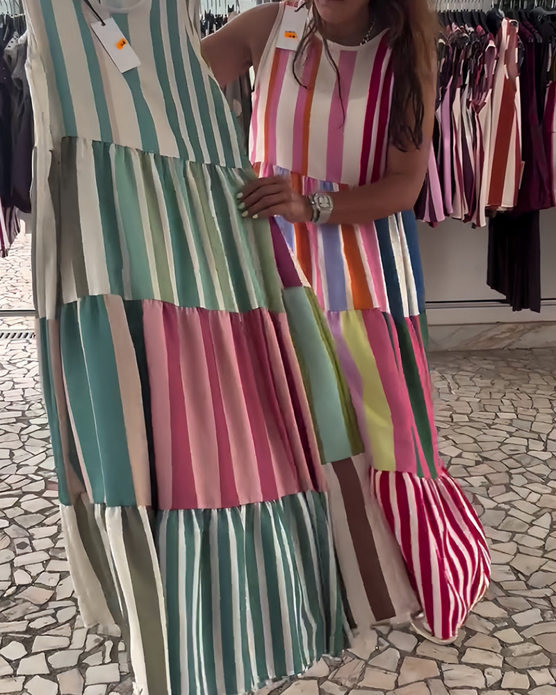 Robe Sans Manches Col Rond