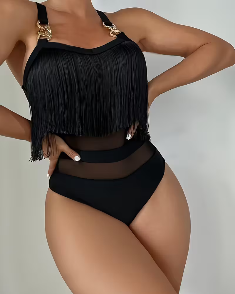 Maillot De Bain Une Pièce Glands Boucle Métallique