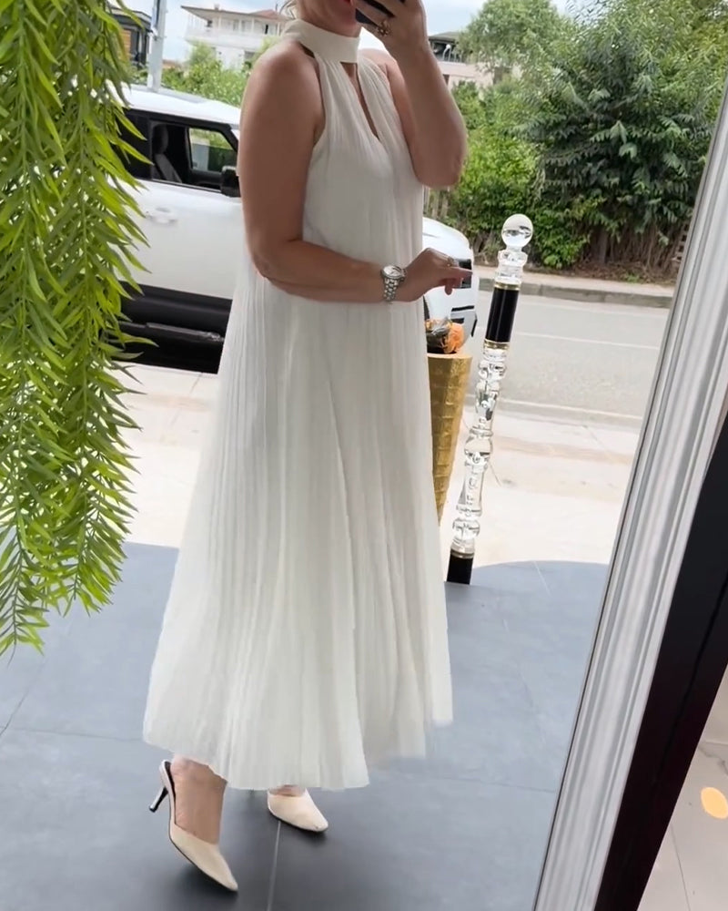 Robe Halter Froncée Élégante