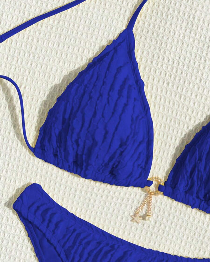 Bikini Sexy Couleur Unie Deux Pièces Triangle