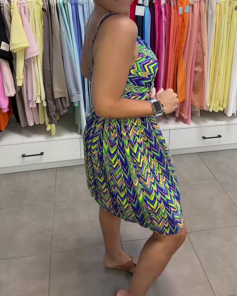 Robe Col V Camisole Décontractée