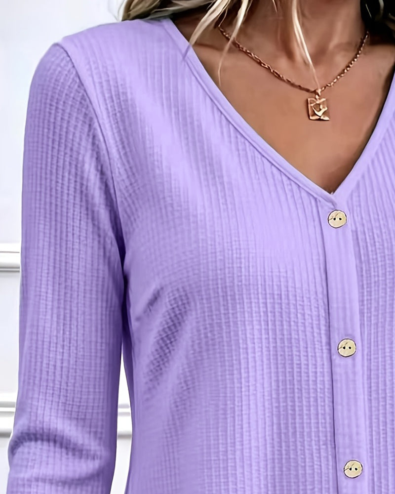 T-Shirt Manche Longue Gaufre Patchwork