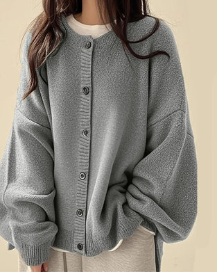 Cardigan Col Rond Boutonné Pull