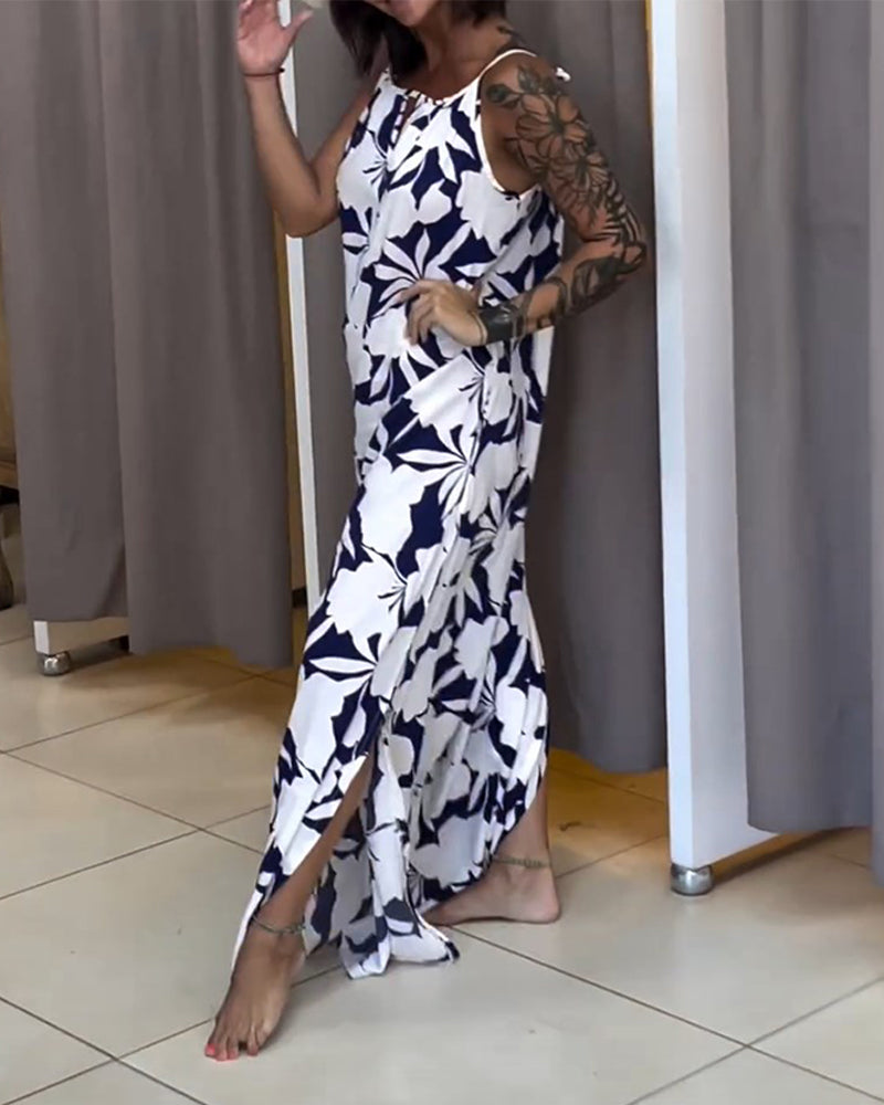 Robe avec liens et imprimé