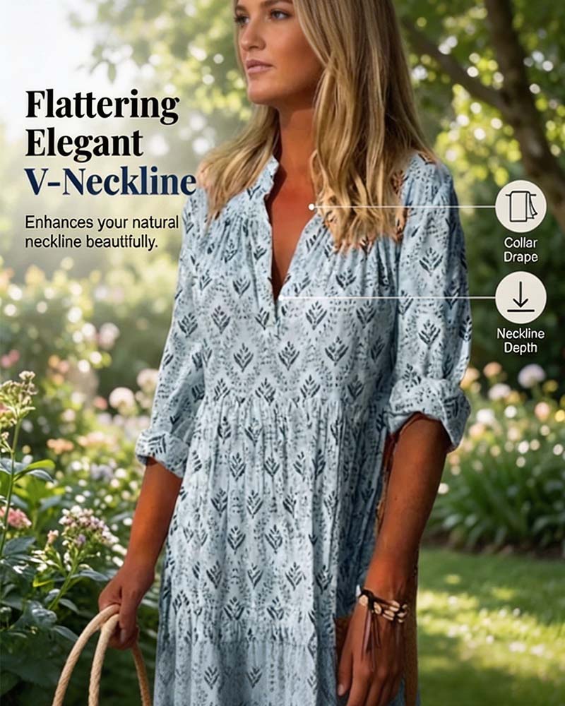 Robe Vintage Col En V Fleurie