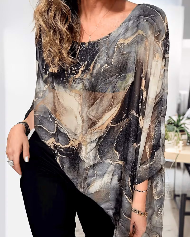 Chemisier Manche Chauve-Souris Tie-Dye Ample