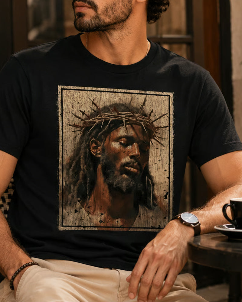 T-Shirt Homme Vintage Noir Imprimé