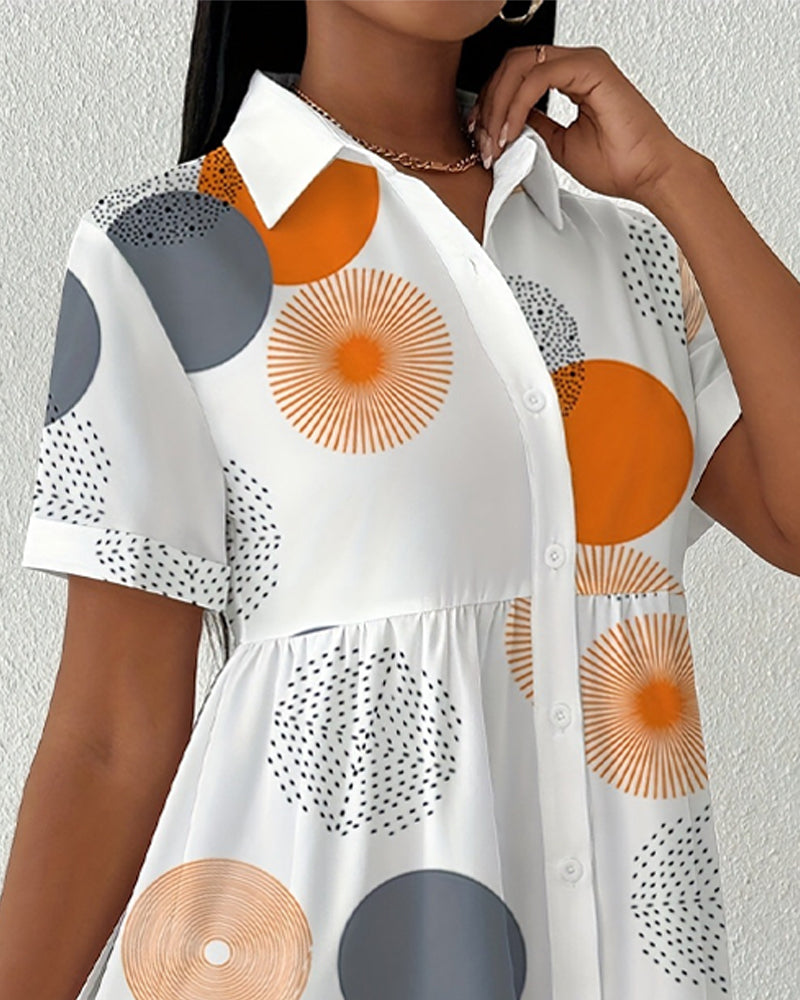 Robe Polka Dot Imprimé Chemise