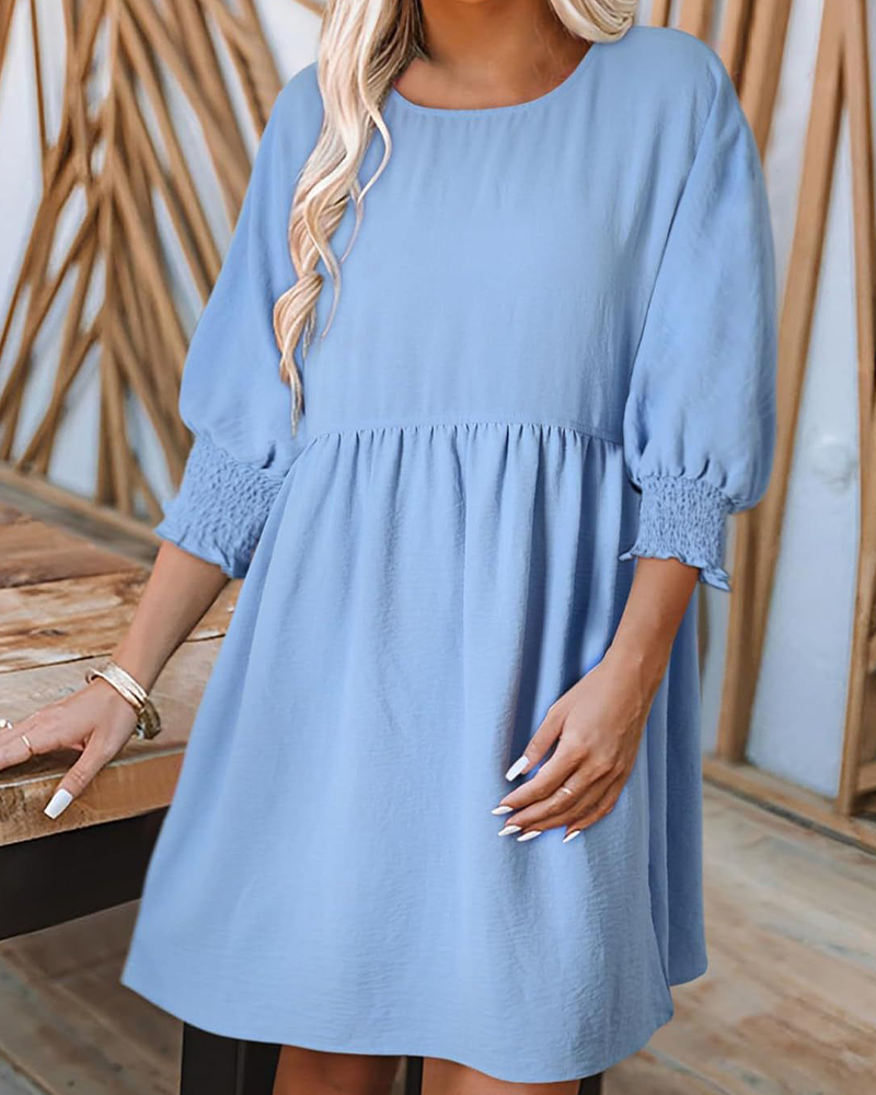 Robe Femme Unie Cintrée À La Taille
