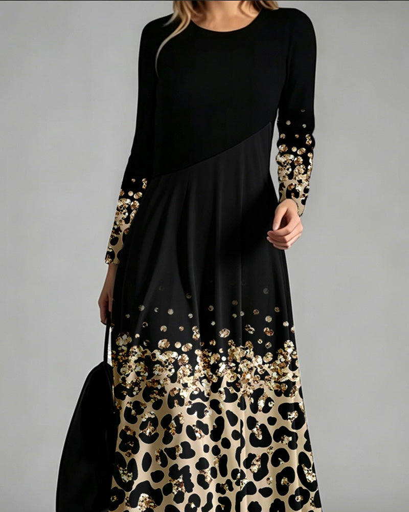 Robe Ombre Léopard Décontractée