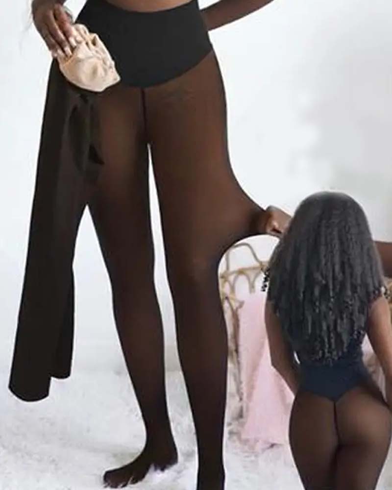 Leggings Moulants Doublés Polaire À Couture Unique