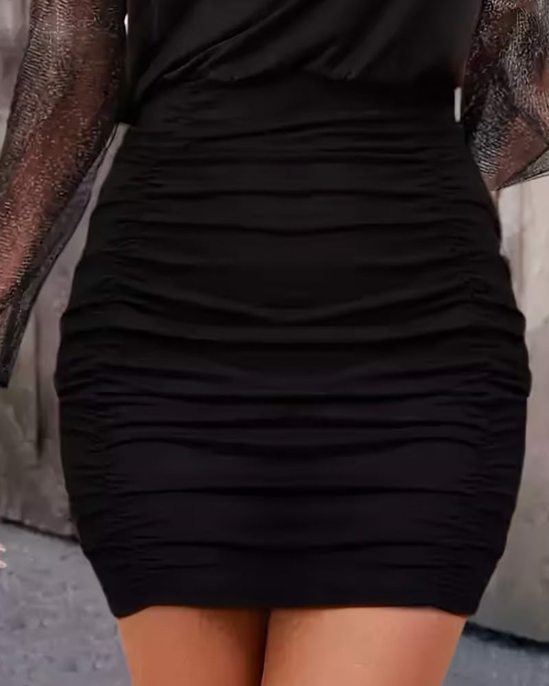 Robe Uni Manches Longues