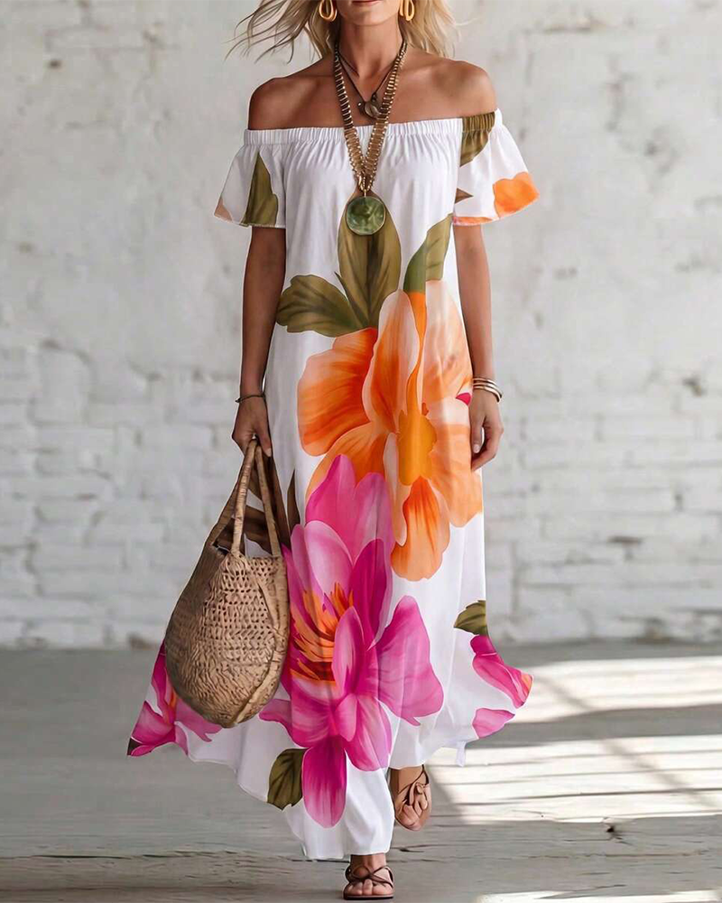 Robe Épaules Découvertes Manches Courtes