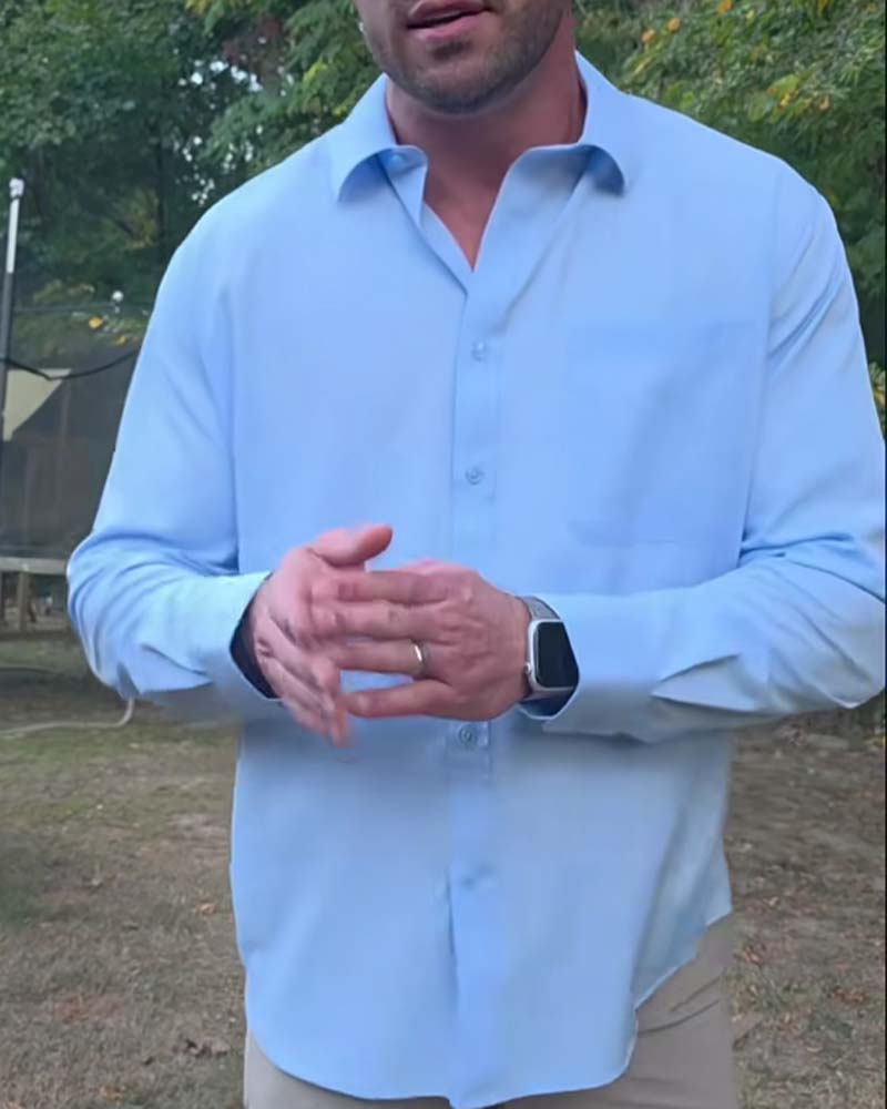 Chemise Unie Décontractée Imperméable Stretch