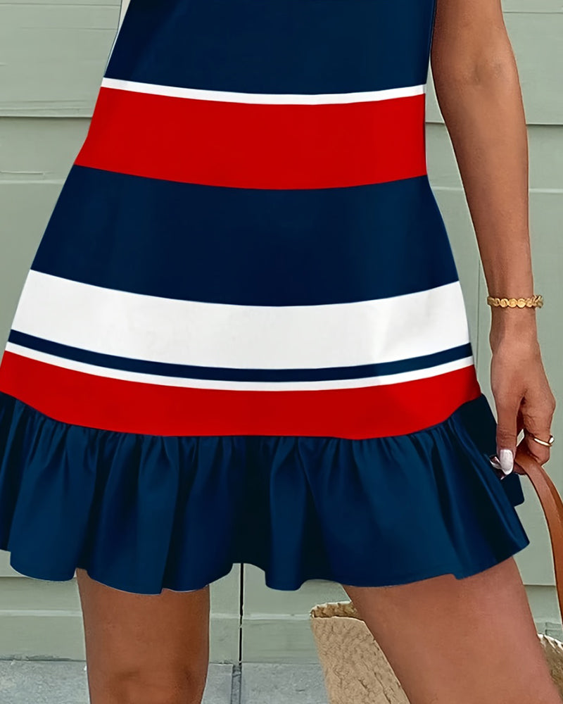 Robes Rayé Sans Manches A-Ligne