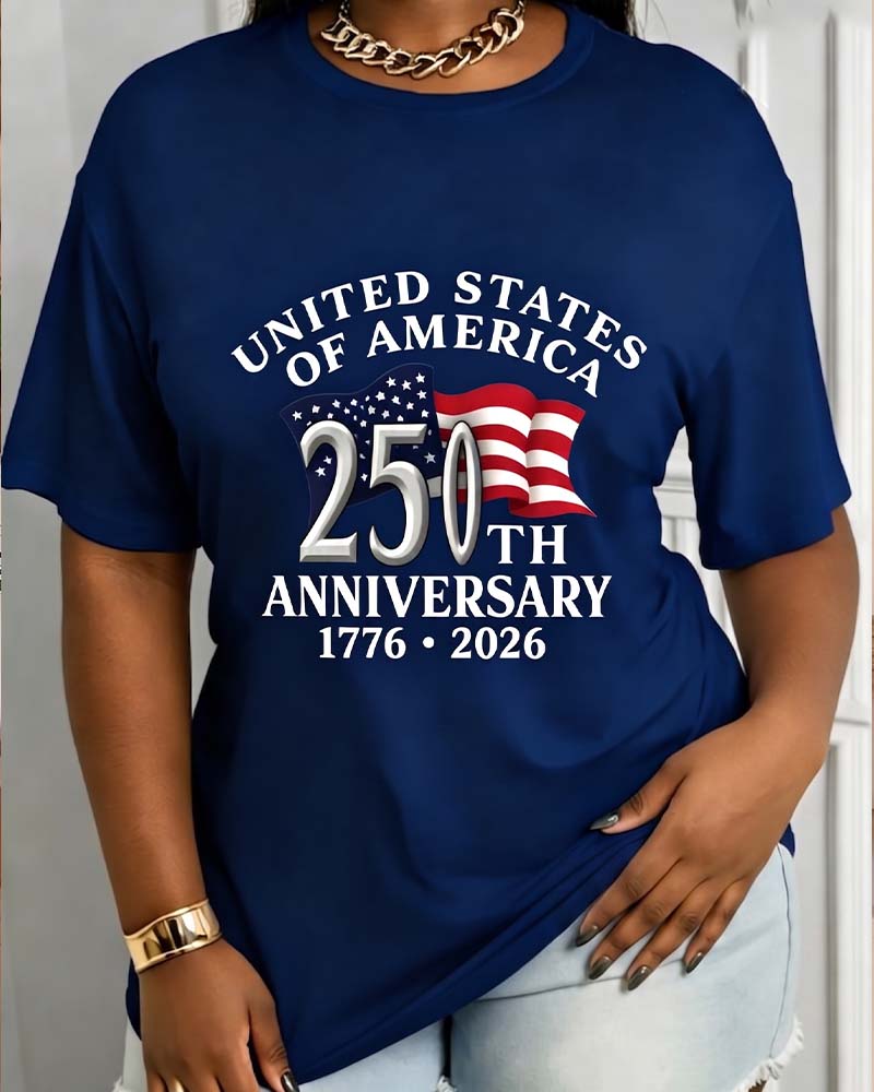 T-Shirt Commémoratif Imprimé Manches Courtes