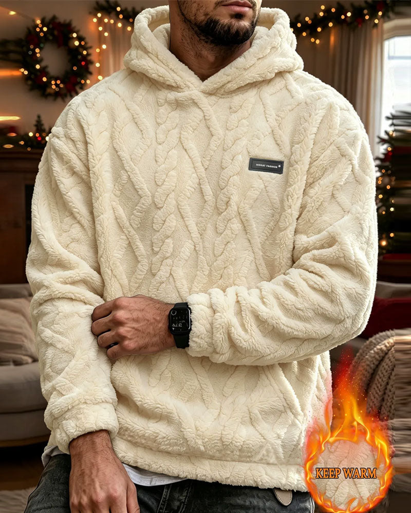 Homme Hiver Jacquard Motif Hoodie