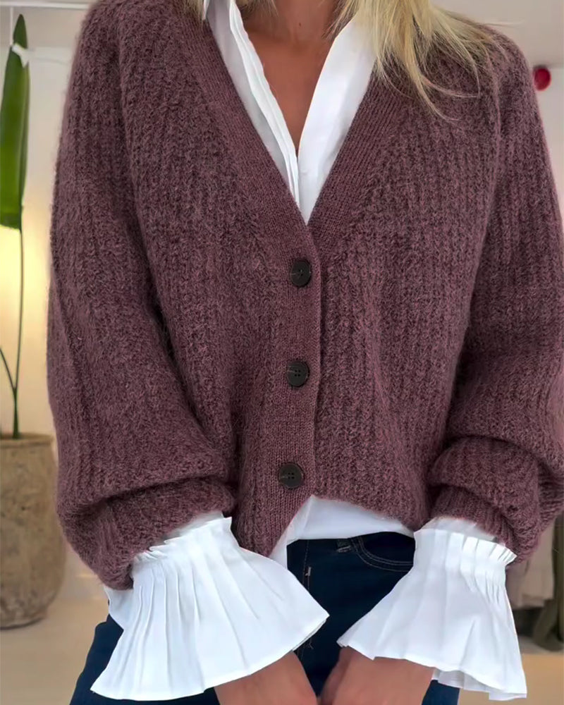 Chemise Manche Évasée Décontractée Revers
