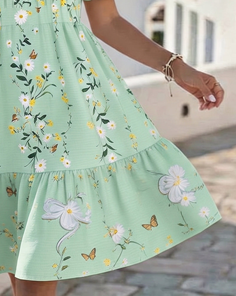 Robe Daisy Dentelle Manche Courte Vacances