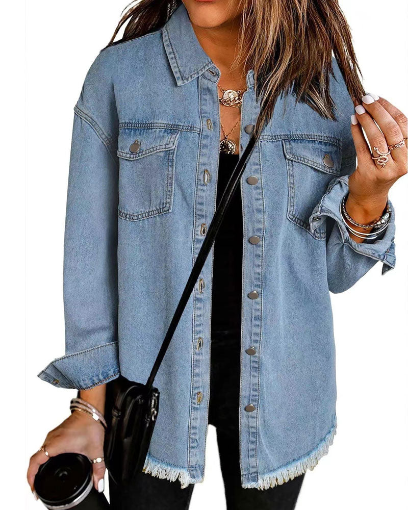 Chemise Effiloché Ourlet Lavé