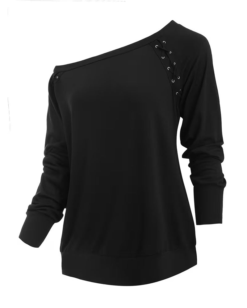 Blouse Élégante Une Épaule Attacher