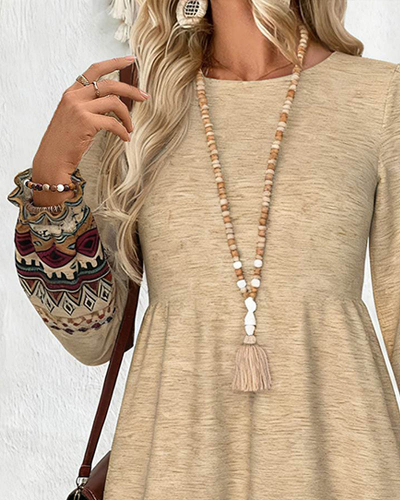 Robe Col Rond A-Ligne