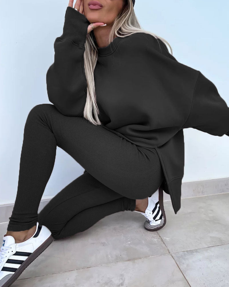 Ensemble Slim Pantalon Ample Sweatshirt