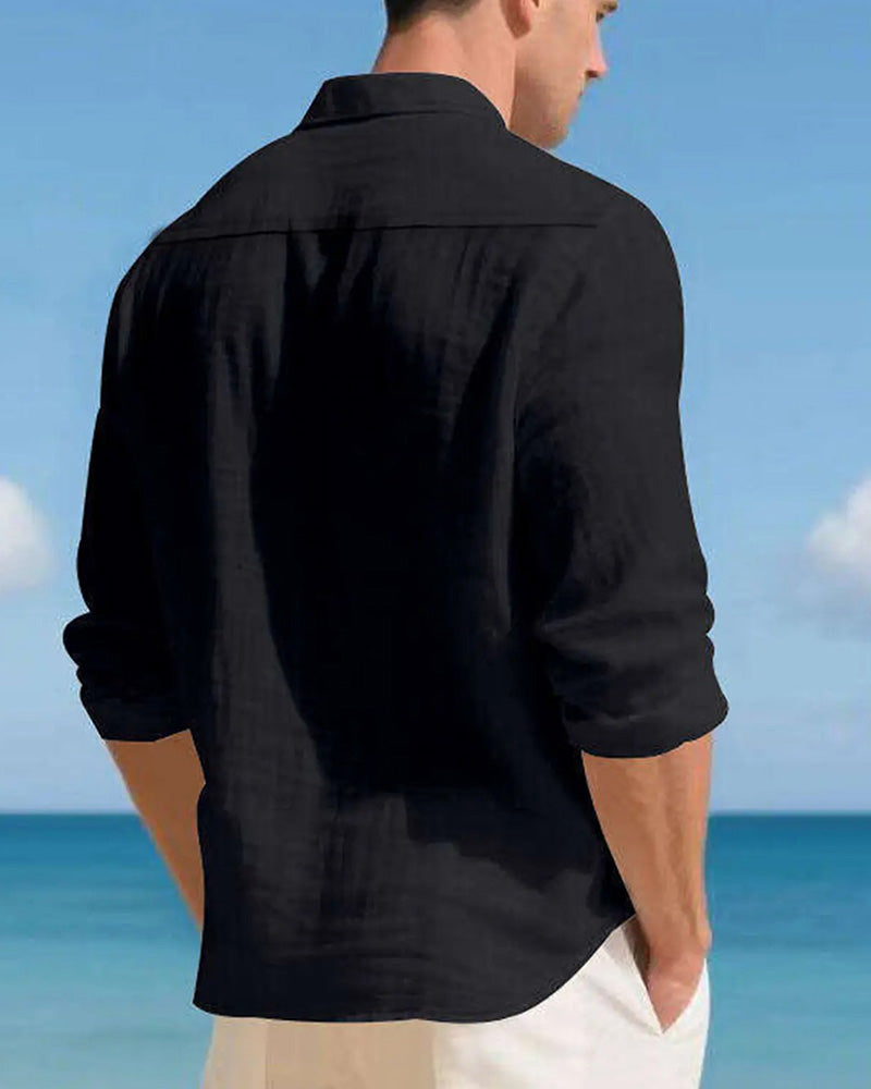 Chemises Unis Revers Poche
